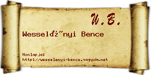 Wesselényi Bence névjegykártya