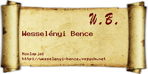 Wesselényi Bence névjegykártya