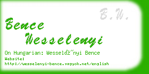 bence wesselenyi business card